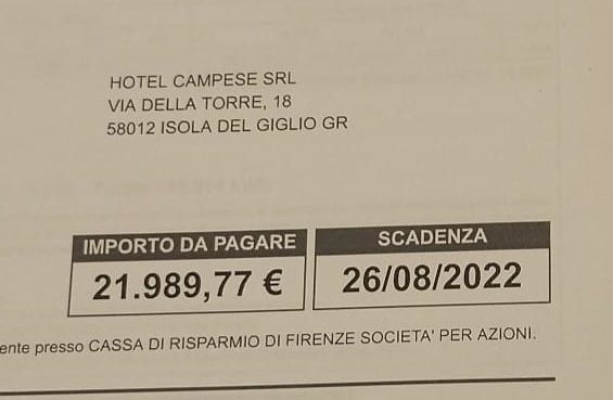 Bollette della luce da capogiro al Giglio: quasi 22mila euro di consumi per un albergo