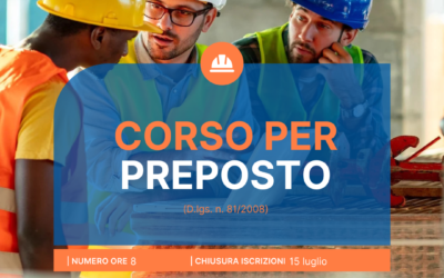 Aperte le iscrizioni al corso per preposto