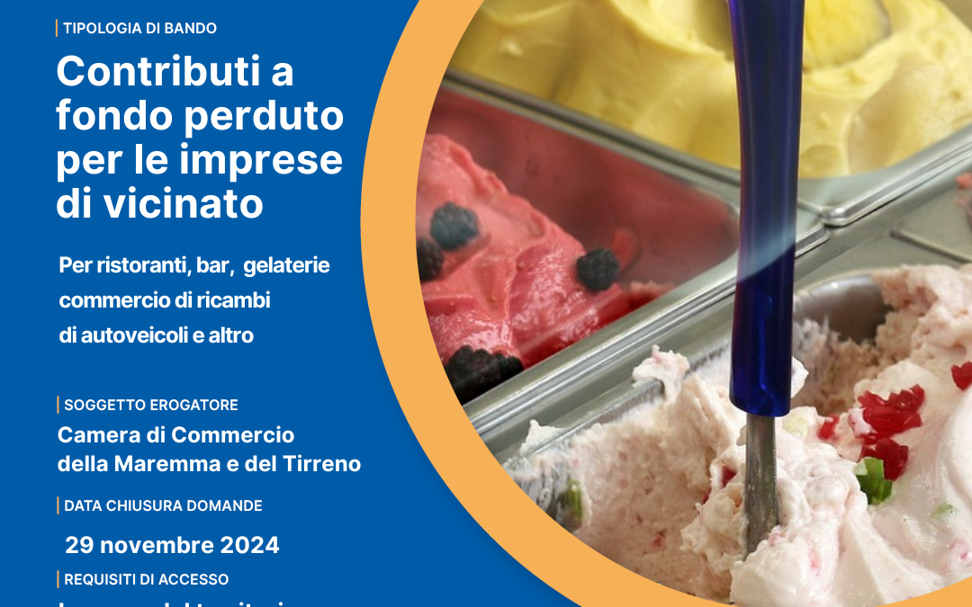 Dalla Cciaa contributi a fondo perduto per le imprese di vicinato