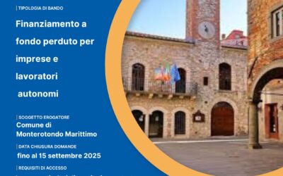 Dal Comune di Monterotondo Marittimo contributi alle imprese