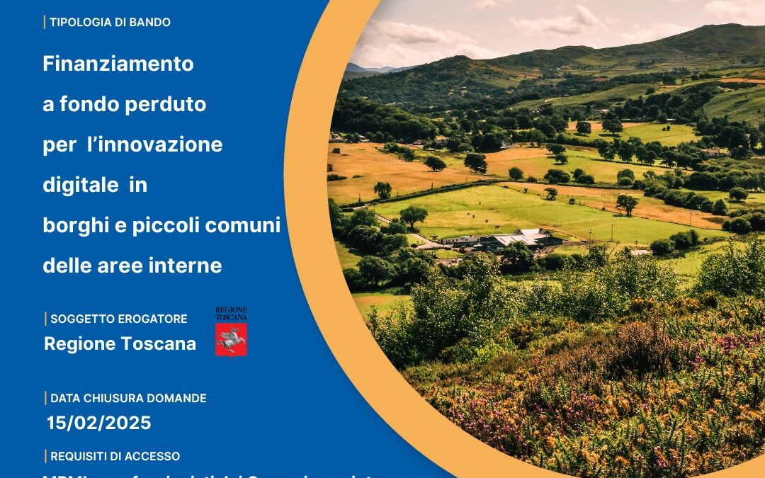 Aree interne e piccoli comuni: ecco il bando l’innovazione digitale