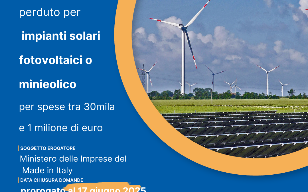 Energia: posticipato il termine per i finanziamenti per l’autoproduzione